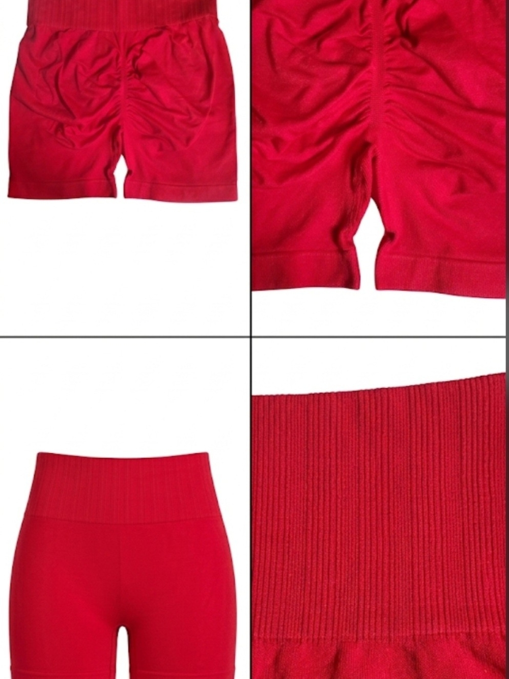 High-Waist Red Women’s Active Shorts Girls
